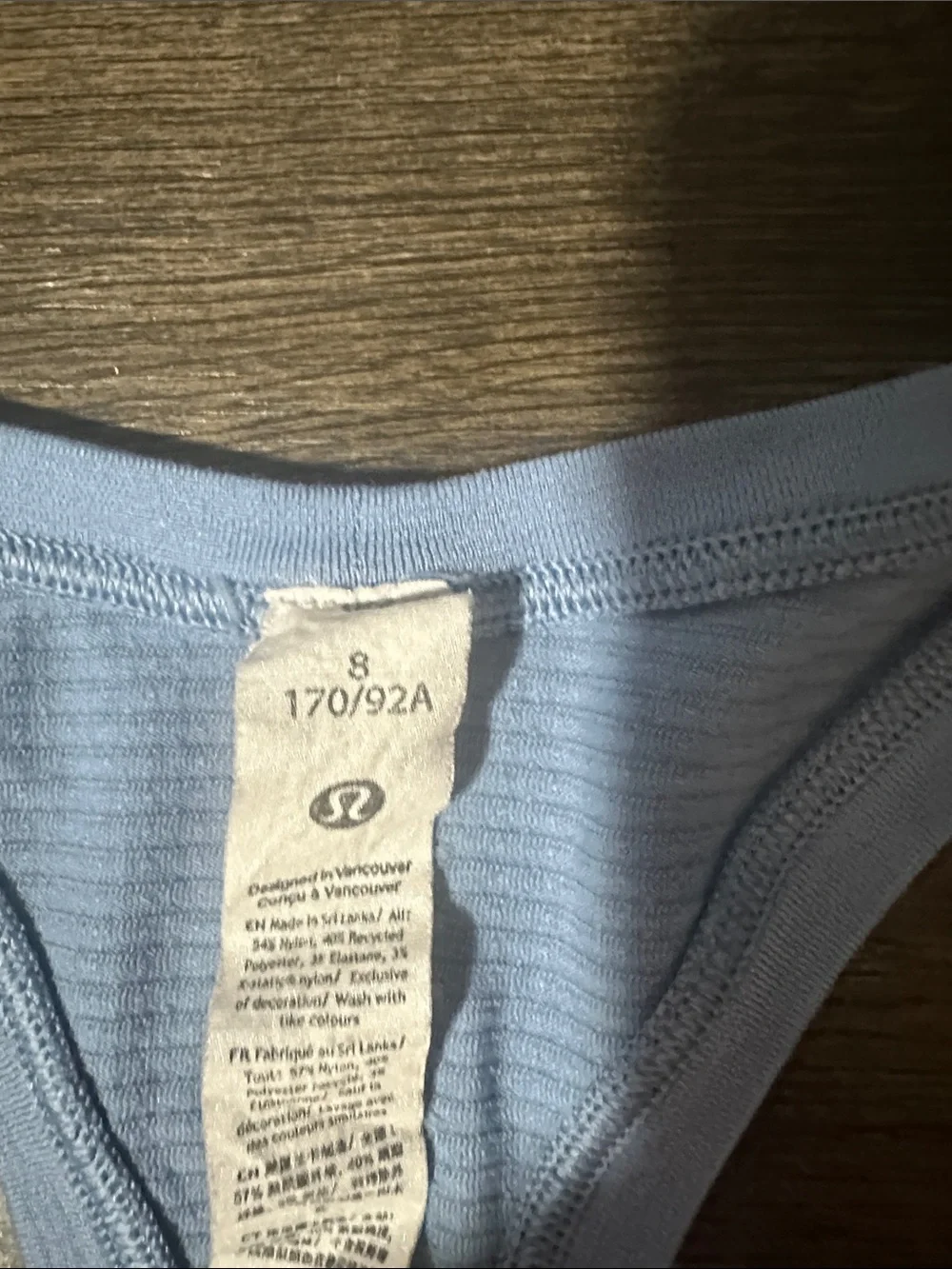 lululemon athletica Light Blue Racerback Tank